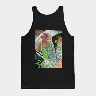Cute little red and green exotic bird. Tank Top